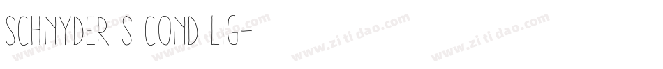 Schnyder S Cond Lig字体转换